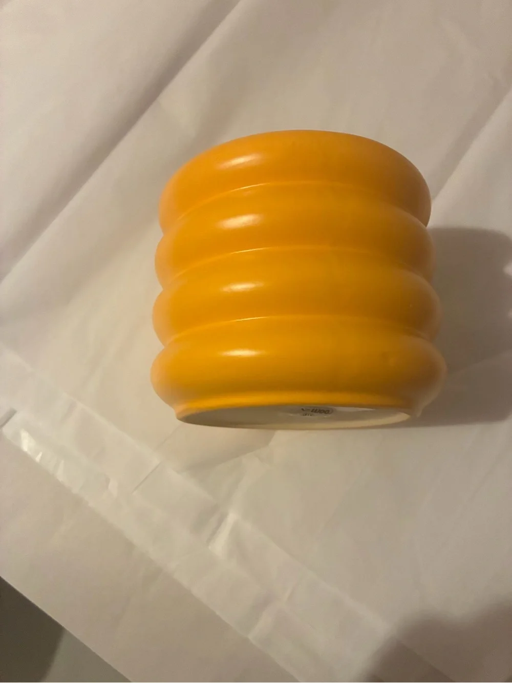 Small Bubble Ribbed Planter- Warm Orange